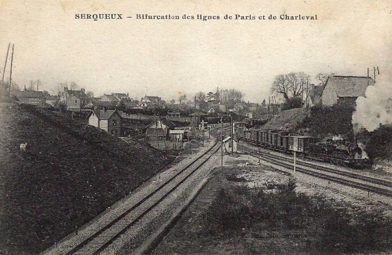 Serqueux. Bifurcation des lignes de Paris et de Charleval.-Carte postale, Beaudouin ed., vers 1920 (Collection privée).