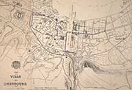 Plan de la ville de Cherbourg en 1912.- Gravure, 1912. (AM Cherbourg-Octeville. plan non-coté).