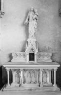 ensemble de l'autel secondaire de la Vierge : autel, tabernacle, statue
