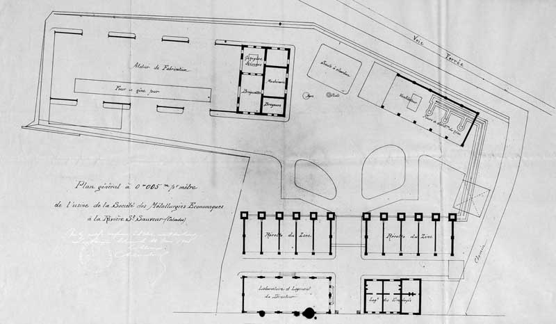 usine de meubles, puis usine de produits chimiques (usine de blanc de zinc)