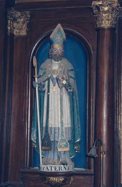 2 statues (figure colossale) : saint Paterne, saint Benoît
