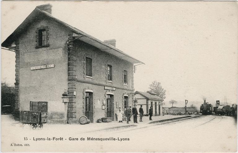gare et maison de garde-barrière de Ménesqueville-Lyons