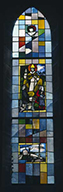 ensemble de 13 verrières figurées et hagiographiques : Vie de saint Martin, Débarquement de juin 1944, Sept sacrements
