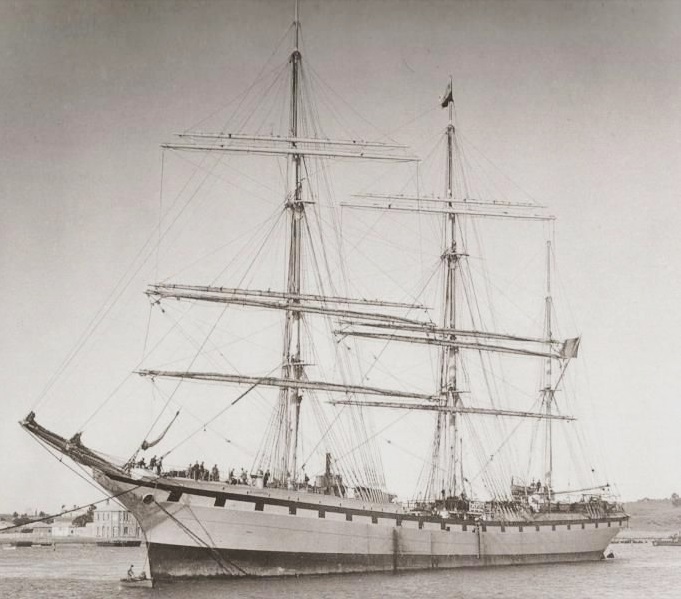 bateau de marchandises en vrac : trois mâts barque (vracquier) dit HAUTOT