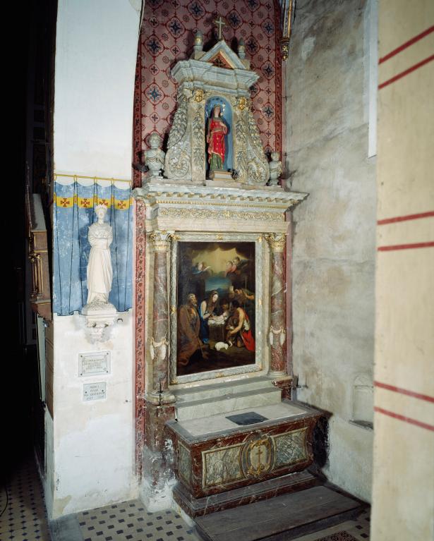 ensemble de l'autel sainte Catherine : autel, retable