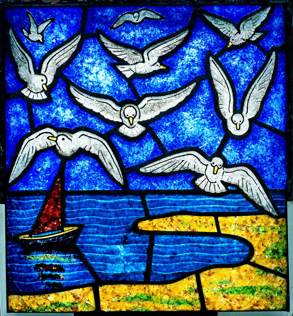 verrière figurée : Bord de mer