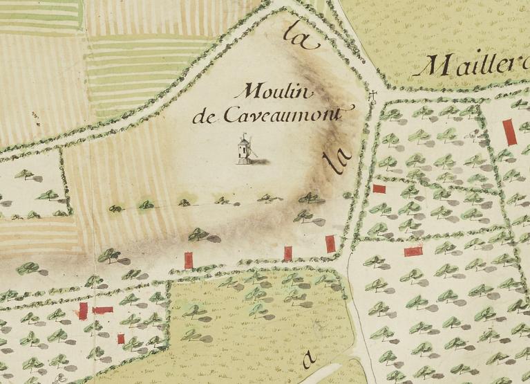 moulin de Caveaumont (disparu) et maison du meunier