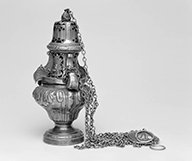 ensemble d"un encensoir et d'une navette à encens