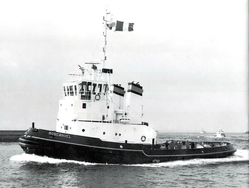 bateau remorqueur : remorqueur de mer dit ROSCANVEL, puis LUCA-PRIMO, puis MASCALZONE NNAMMURATO, puis LORE