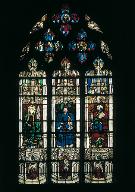 verrière : saint Pierre, saint Yves, sainte Barbe