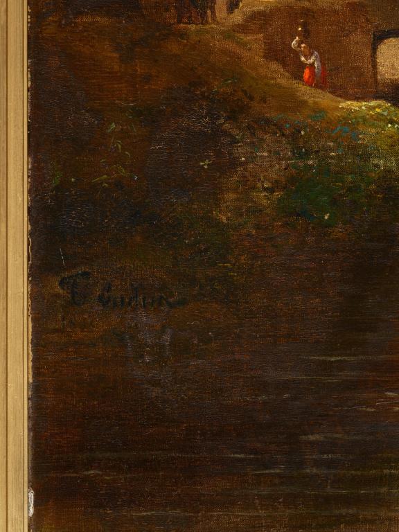tableau : Vue de Caen prise derrière l'église Saint-Pierre