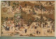 ensemble de 3 garnitures architecturales : Fête du qingming dit la chambre aux chinois