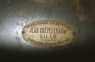 Détail : plaque du fabricant : Jean Crépelle & Cie.