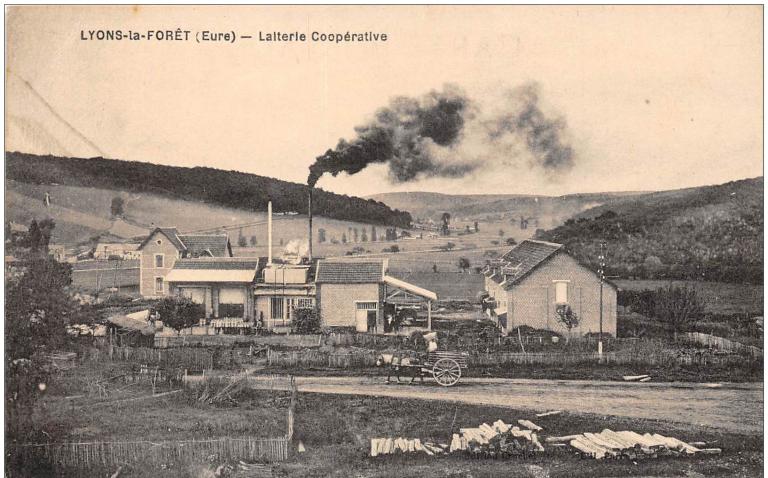 laiterie industrielle du Haut-Barbé ou des prairies de l’Andelle, puis coopérative laitière de Lyons-la-Forêt, puis laiterie des Fermiers réunis
